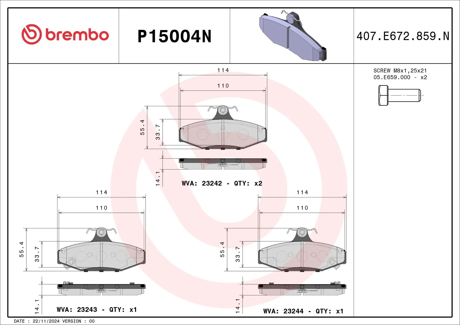 Esquema técnico de referencia PAF0459; no es una foto del producto