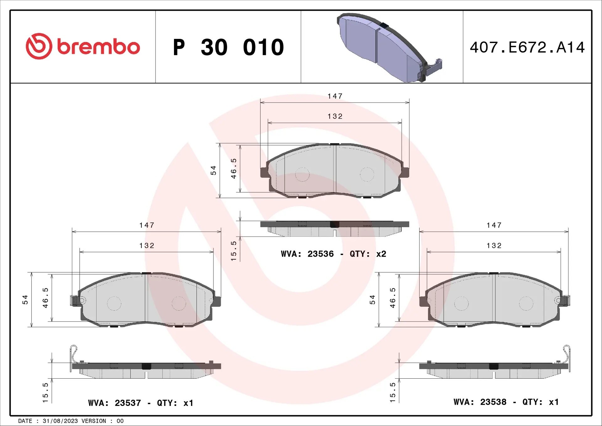 Esquema técnico de referencia PAF0495; no es una foto del producto